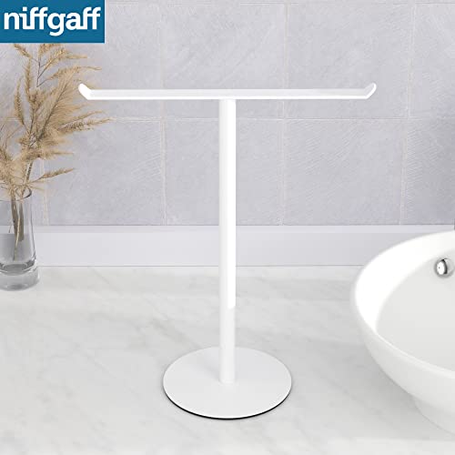 Towel Rack T-Shape Hand Towel Holder for Bathroom, Headband Holder Organizer and Bathroom Towel Racks,Kitchen Towel Rack White Hand Towel Holder - color: White