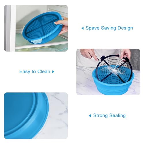 FJNATINH Collapsible Batter Bowl - Mess Free Better Breader Shaker Bowl with Lid Breading Shaker Container - Great for Fried Fish, Fried Chicken, Onion Rings, Wings,No Leak,Easy to Store,Sky Blue - color: Sky Blue