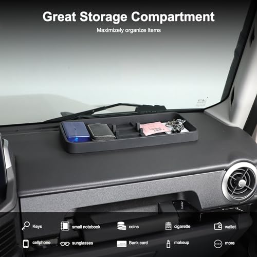Center Console Dash Storage Tray Compatible with Ineos Grenadier 2020-2024 Accessories Non-Slip Dashboard Tray Dash Storage Box Console Tray Phone Key Organizer Container (12inch* 5.5inch) - size: Large