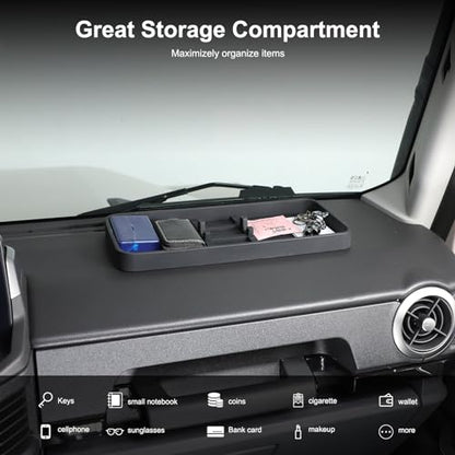 Center Console Dash Storage Tray Compatible with Ineos Grenadier 2020-2024 Accessories Non-Slip Dashboard Tray Dash Storage Box Console Tray Phone Key Organizer Container (12inch* 5.5inch) - size: Large