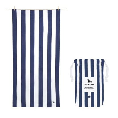 Dock & Bay Customized Beach Towel - Quick Dry, Sand Free - Compact, Lightweight - 100% Recycled - Includes Bag - Cabana - Whitsunday Blue- Large - color: Cabana - Whitsunday Blue, size: Large - Customize (160x90cm, 63x35")