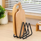 Cutting Board Organizer Holder Stand, Triangle Black Metal Holder for Cutting Board Storage & Plate Holder, Tray Dividers, 3.94 x 3.94 x 3.54 in