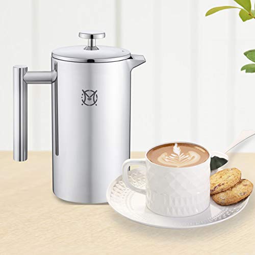 French Press Coffee Maker – 2 Cups Small Stainless Steel Coffee Maker Double Walled French Press 750ML/24OZ - size: 24 fl oz (750 ml)