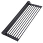 Ohuhu Roll Up Dish Racks, 16.5" L x 13" W Over The Sink Dish Drainer Drying Rack Kitchen Sink Organizer Silicone Wrapped Large in Sink Dish Drying Rack Foldable Rolling Drain Mats Anti-Slip - color: Black, size: 16.5"W x 13"L