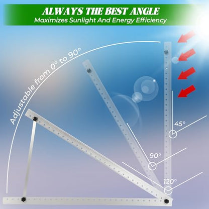 45inch Solar Panel Mounting Brackets, 4 Sets Solar Panel Mounting Kit for 100-400 Watts Solar Panel, 0 to 90° Adjustable Solar Panel Mounting Rails, Lightweight Aluminum Solar Panel Stand - size: 45in-4 set