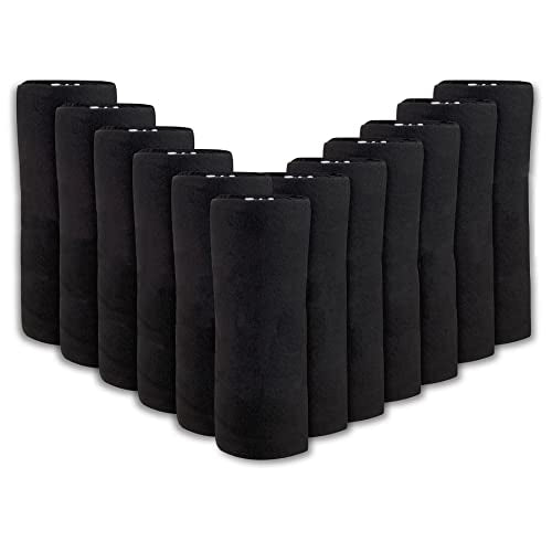(24 Pack) Bulk Fleece 50x60 Throw Blankets for Wedding Favors, Homeless Women, Men, Homes, Bed, Sofa, Couch, Office, Pet Blankets, Travel | Soft Warm Lightweight Throw Blankets in Bulk (Black) - color: Black