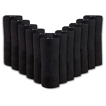 (24 Pack) Bulk Fleece 50x60 Throw Blankets for Wedding Favors, Homeless Women, Men, Homes, Bed, Sofa, Couch, Office, Pet Blankets, Travel | Soft Warm Lightweight Throw Blankets in Bulk (Black) - color: Black