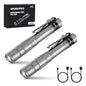 WORKPRO Rechargeable Pen Light, Mini Flashlight, 2 Pack Ultra-Compact EDC Flashlight, Pocket Flashlight with Clip, Memory Function and 2 x USB C Cable Included, Gray - color: Gray