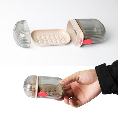 Portable Travel Soap Case, Drainable and Leak-Proof Design, Clear Plastic with Double-Layered Sealed Lid, Bathroom Toiletry Storage Container