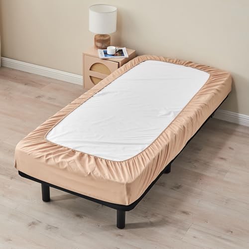 Kingnex 30x75x9 RV Bunk Sheets Set for Narrow Twin Bed Soft Brushed 1800 Microfiber 3 Piece Bedding Set Includes 1 Cot Size Fitted Sheet 1 Flat Sheet 1 Pillowcase Cot Beige - color: Beige, size: Cot 30x75 RV Bunk Set