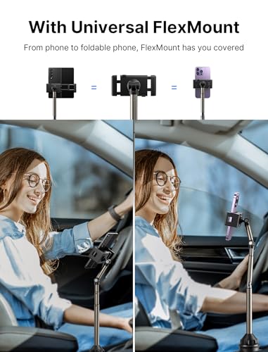 JSAUX Cup Holder Universal Mount for Foldable Phone, Car Truck Cradle Compatible With iPad Mini, Samsung Galaxy Z Fold 6/5/4, Pixel 9 Pro, Xiaomi Mix Fold 4/3/2 - color: FlexMount