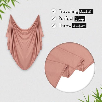 K E L O R Luxury Cooling Travel Blanket - Stretchy, Lightweight Soft & Breathable Shawl Wraps for Women - color: Blush Pink, size: Double-Sided