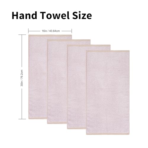 Everplush 4-Piece Premium Hand Towel Sets: Super-Soft, Highly Absorbent & Quick Drying Bathroom Towels – Versatile for Hotel, Bathroom, Shower, Spa, 16x30 Inches(Brown, 16" x 30") - color: Brown