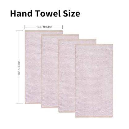 Everplush 4-Piece Premium Hand Towel Sets: Super-Soft, Highly Absorbent & Quick Drying Bathroom Towels – Versatile for Hotel, Bathroom, Shower, Spa, 16x30 Inches(Brown, 16" x 30") - color: Brown