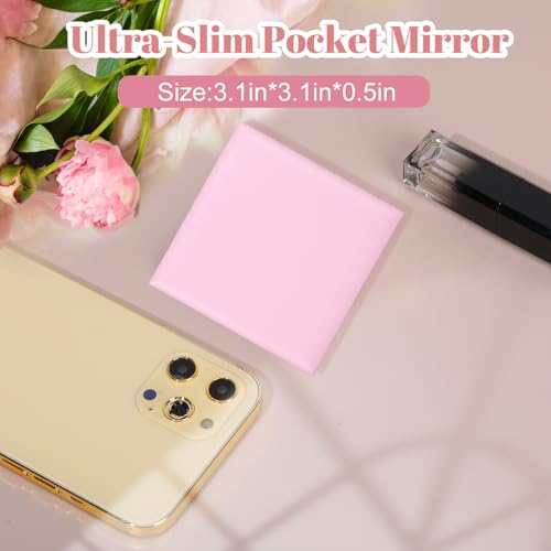 Compact Mirror, 1X/3X Magnifying Travel Mirror with Light Small Purse Mirror Pocket Mirror for Makeup, Mini LED Portable Handheld Makeup Mirror Travel Essentials Gifts for Women Girls, Pink