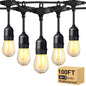 BRIMAX 2W 100FT Outdoor String Lights Commercial Grade with 32 Shatterproof S14 Dimmable LED Bulbs Patio String Lights Heavy Duty Waterproof for Bistro Cafe Market 2700K - style: 100FT 30 lights
