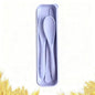 Travel Utensils with Case, Camping Utensil Sets, Wheat Straw Portable Knife Fork Spoons Tableware, Reusable Utensils for Lunch Box (Purple) - color: Purple