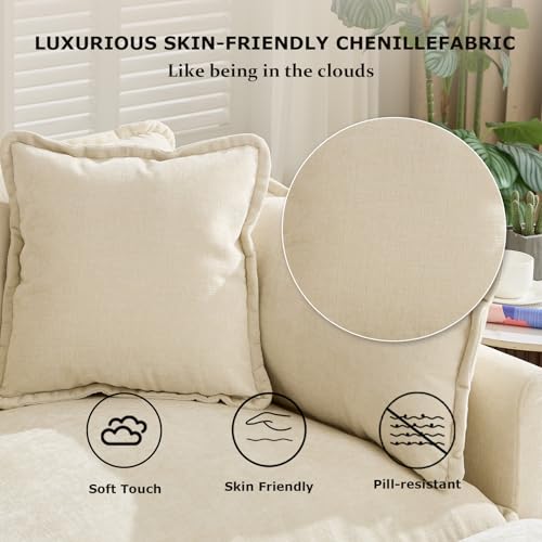 SoarFlash Chenille Single Seat Sofa, with Armests, Beige - color: Beige, size: 1 Single Seat