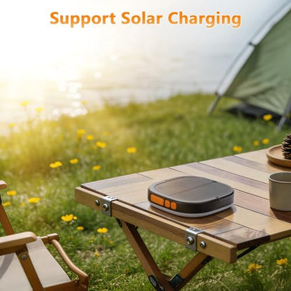 Solar Camping Lights, Solar Camping Lantern Rechargeable 5000mAh LED 5 Light Modes IP65 Waterproof with USB Charging – Lanterns for Power outages Hurricane, Hiking, Fish, Emergency, and Home - style: No Remote