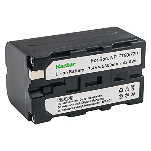 Kastar 1-Pack NP-F750 / NP-F770 Battery and LTD2 USB Charger Compatible with Lilliput A7S 7", A7S-B 7" Field LED Monitor, H7 7", H7S 7", Q7 Full HD Monitor, A11 10.1", A12 12.5" IPS 4K HDMI Monitor - size: 1 Charger + 1 Battery