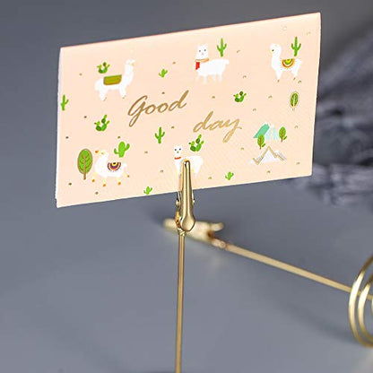 Artliving 12pcs Place Card Holder Memo Holder Clip Photo Holder Table Number Holder - color: Gold