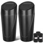 Car Trash Can, 2 Packs Mini Car Garbage Can Cup Holder with Lid | Leakproof Car Trash Bin with 60 Trash Bags, Vehicle Front Back Seat Organizers and Storage for Car, Home, Office, Black - color: Black