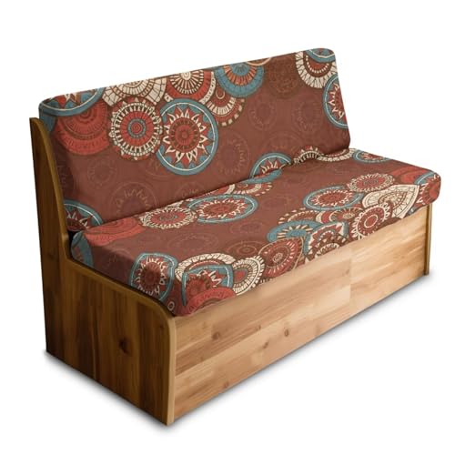 Boho Mandala Print 2 Pcs RV Dinette Cushion Covers Scratch-Resistant Camper Cushion Slipcover Fuzzy Sofa Furniture Protector Include 1 Backrest Covers and 1 Bench Covers - color: Boho Mandala