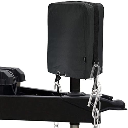 BougeRV RV Electric Tongue Jack Cover with D Rings, 600D Universal Trailer Jack Protective Black Cover for Outside RV Parts RV Accessories - color: Black with D rings