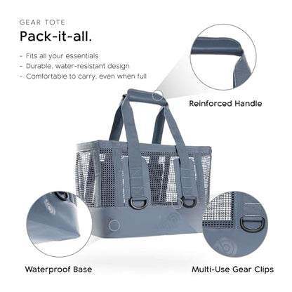 MISSION Boat Gear CASSI Heavy-Duty Outdoor Tote and Waterproof Marine-Grade Mesh Boat Bags - color: Steel Blue, size: 23 Liter