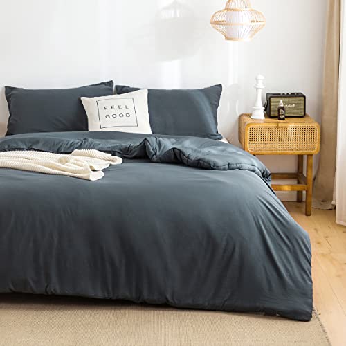 2Piece Sliky Soft Fluffy Bedding Comforters Set for Twin/XL Size Bed, Made with Cozy Washable PolyCotton Microfiber Fabric, LightWeight All Season Use, 1 Comforter & 1 Pillowsham, Dark Dusty Blue Grey - color: Dark Dusty Blue Grey, size: Twin/Twin XL(Comf