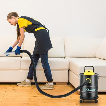 Fireplace Ash Vacuum Cleaner, 4 Gallon Heat Resistant Lightweight Canister Vacuum Cleaner with 1000W Powerful Suction Blowout for Fireplaces, Pellet Roasters, Woodstoves Pellet Ash Vacuums - size: 4 Gallon
