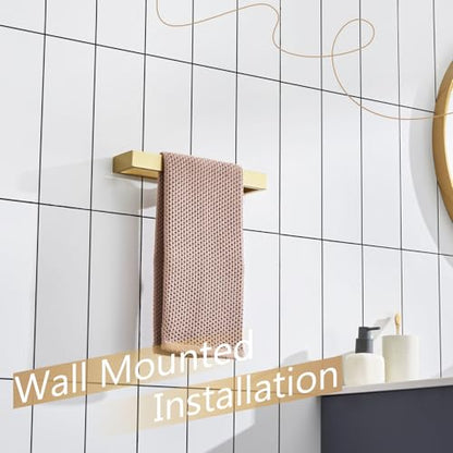 KOKOSIRI Towel Bar Brushed Gold Hand Towel Holder 12 Inch Kitchen Towel Hanger Rack Stainless Steel Bathroom Hardware Wall Mounted, 1 Pack B4008BG-L12 - color: Brushed Gold, size: 12-Inch