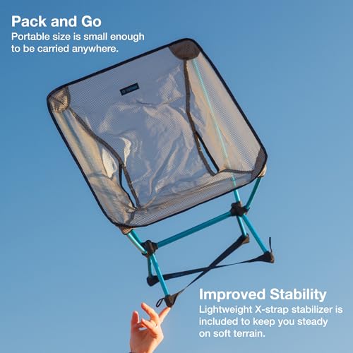 Helinox Chair Zero LT, 1.12 lbs Lightweight Camping Chair, Durable Ripstop, Compact Size, Portable and Packable Seat, Strong and Ultralight Frame, Backpacking Travel Essential, Cyan - color: Cyan