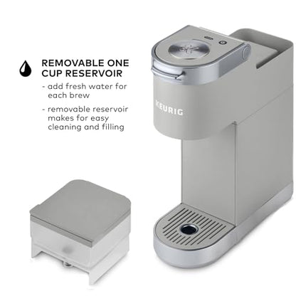 Keurig K-Mini Plus Single Serve K-Cup Pod Coffee Maker, with 6 to 12oz Brew Size, Stores up to 9 K-Cup Pods, Travel Mug Friendly, Studio Gray