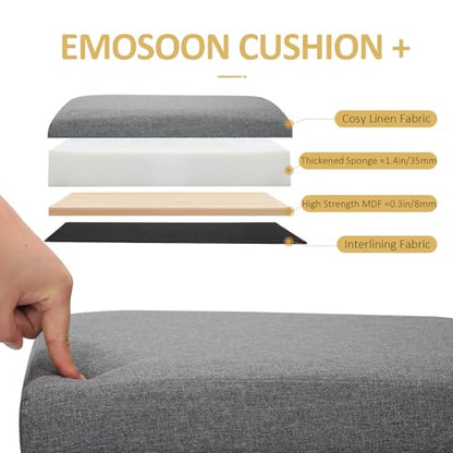 Tall Ottoman with Storage Collapsible Fabric Small Slim Folding Ottoman Furniture with Handles Lid for Room Footrest Foot Stool Linen Grey 16.5x16.5x11.8in - color: Grey