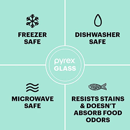 Pyrex Simply Store Glass Food Storage Container, Snug Fit Non-Toxic Plastic BPA-Free Lids, Freezer Dishwasher Microwave Safe, 4 Cup (Pack of 4) - size: 4 Cup (Pack of 4)