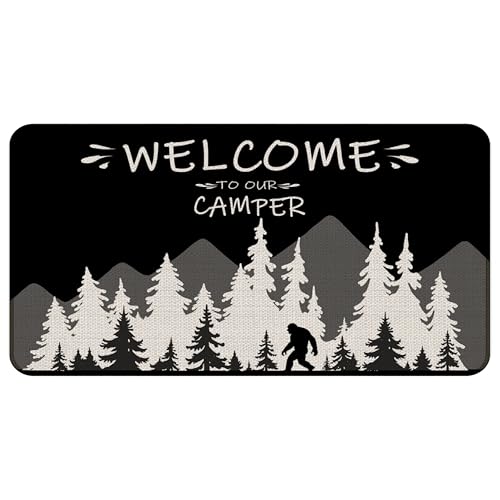 Funny Camping Camper Door Mat 17 x 30,Camper Must for Outside,Outside Rv Mat,Bigfoot Sasquatch Welcome mat Gifts for Women,DD-135 - color: 09color