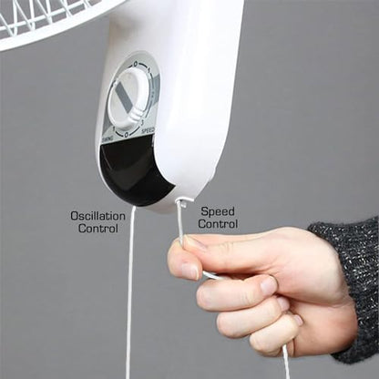 Hurricane Classic 4 Pack Oscillating Wall Mount Fan w/ 3 Quite Speeds, White, 16" - Corded Electric Air Cooling Unit w/Pull Cord Controls for Home, Grow Tents, Offices, Sheds, Studios, Garages, Dorms - style: Modern