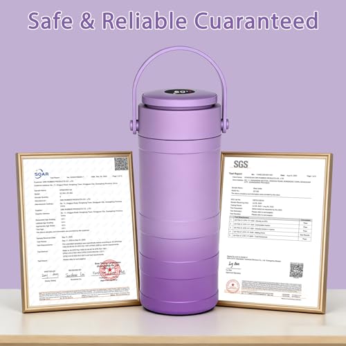 22oz Portable Breast Milk Cooler for Outdoor, withTemp Display, Life Saver with 360° Total Cooling for 24 Hours, Larger Capacity Travel Breastmilk Chiller with 2pcs Baby Bottles for Breastmilk Storage