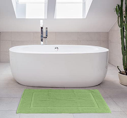 Utopia Towels Cotton Banded Rug, Bath Mats, Not a Bathroom Rug, 21 by 34 Inches, 100% Ring Spun Cotton, Highly Absorbent Shower Bathroom Floor Mat,Sage Green, 2 Pack - color: Sage Green