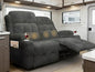 Reclining Loveseat, 55.1" RV PU Leather Wall Hugger Recliner Love Seats Sofa with Charging Station, Removable Armrest, Cup Holder, Double Recliners Couch, Manual Love Seat for Living Room - color: Fabric Gray, size: Hera - Loveseat