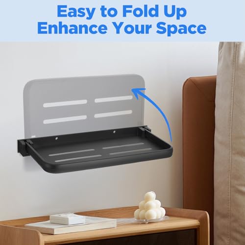 Lemecima 2 Pack Folding Wall Shelf for Bathroom, 90° Fold Up Floating Shelf, Wall Mounted Drop Down Metal Shelves for RV, Campers, Laundry Room, Toilet Room, Kitchen, Waterproof, Space Saving