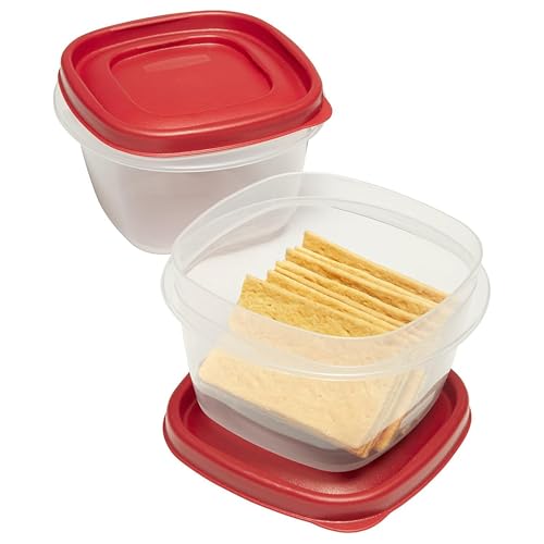 Rubbermaid Easy Find Lids Food Storage Containers, 2 Cup, Racer Red, 4-Piece Set - style: 2.0C/473ml 2 Pack