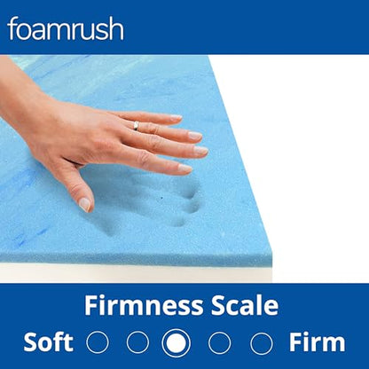 FoamRush 8" x 18" x 20" Gel Memory Foam Bench Cushion Replacement Medium Firm (Upholstery Foam, Seat Replacement, Upholstery Sheet, Foam Rubber Padding, Couch, Sofa Cushion, Mattress) Made in USA - color: Gel + High Density, size: 8" x 18" x 20"
