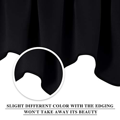 NICETOWN 2 Panels Blackout Valances Farmhouse Kitchen Window Treatment Thermal Insulated Room Darkening RV Camper Valances Rod Pocket for Kitchen/Bedroom/Office, 42 x 18 inch Long, Black - color: Black, size: 42"W x 18"L (Pack of 2)