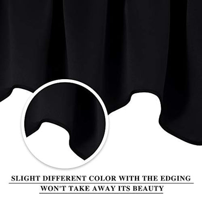 NICETOWN 2 Panels Blackout Valances Farmhouse Kitchen Window Treatment Thermal Insulated Room Darkening RV Camper Valances Rod Pocket for Kitchen/Bedroom/Office, 42 x 18 inch Long, Black - color: Black, size: 42"W x 18"L (Pack of 2)