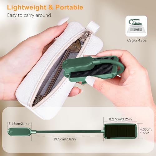 Gritin 16 LED Rechargeable Book Light for Reading in Bed- Eye Caring 3 Color Temperatures, Stepless Dimming Brightness, 80 Hrs Runtime, Lightweight Flexible Clip on Light for Book Lovers-Green | Eye Caring 3 Color Temperatures, Stepless Dimming Brightness