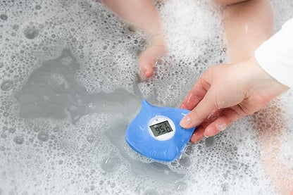 Ubbi Stingray Baby Bath Thermometer for Newborns and Infants, Accurate and Instant High and Low Digital Reads, Floating Silicone Safety Thermometer, Newborn Registry Must Haves, Blue - style: Bath Thermometer