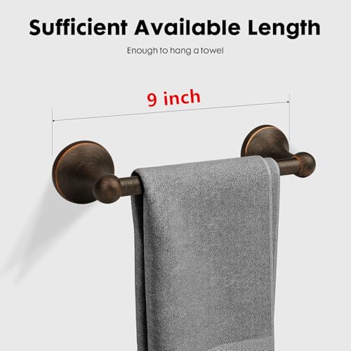 Antique Hand Towel Holder Oil Rubbed Bronze for Bathroom,Towel Bar 9-Inch,Bathroom Accessories Towel Ring, Wall Mounted,Towel Hanger for Bathroom - color: Oil Rubbed Bronze