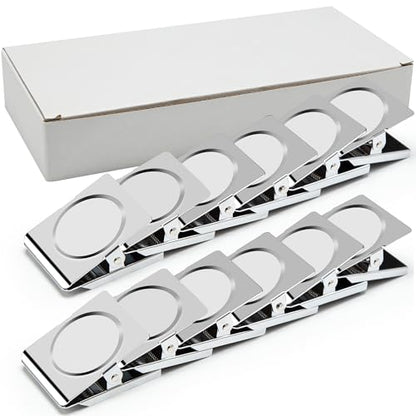 Magnetic Clips, 2.12 inches Heavy Duty Metal Magnet Clips for Hanging, 12 Pack Extra Strong Large Magnetic Clips for Whiteboard, Classroom, Office, Refrigerator - size: 2.12"- 12 Pieces